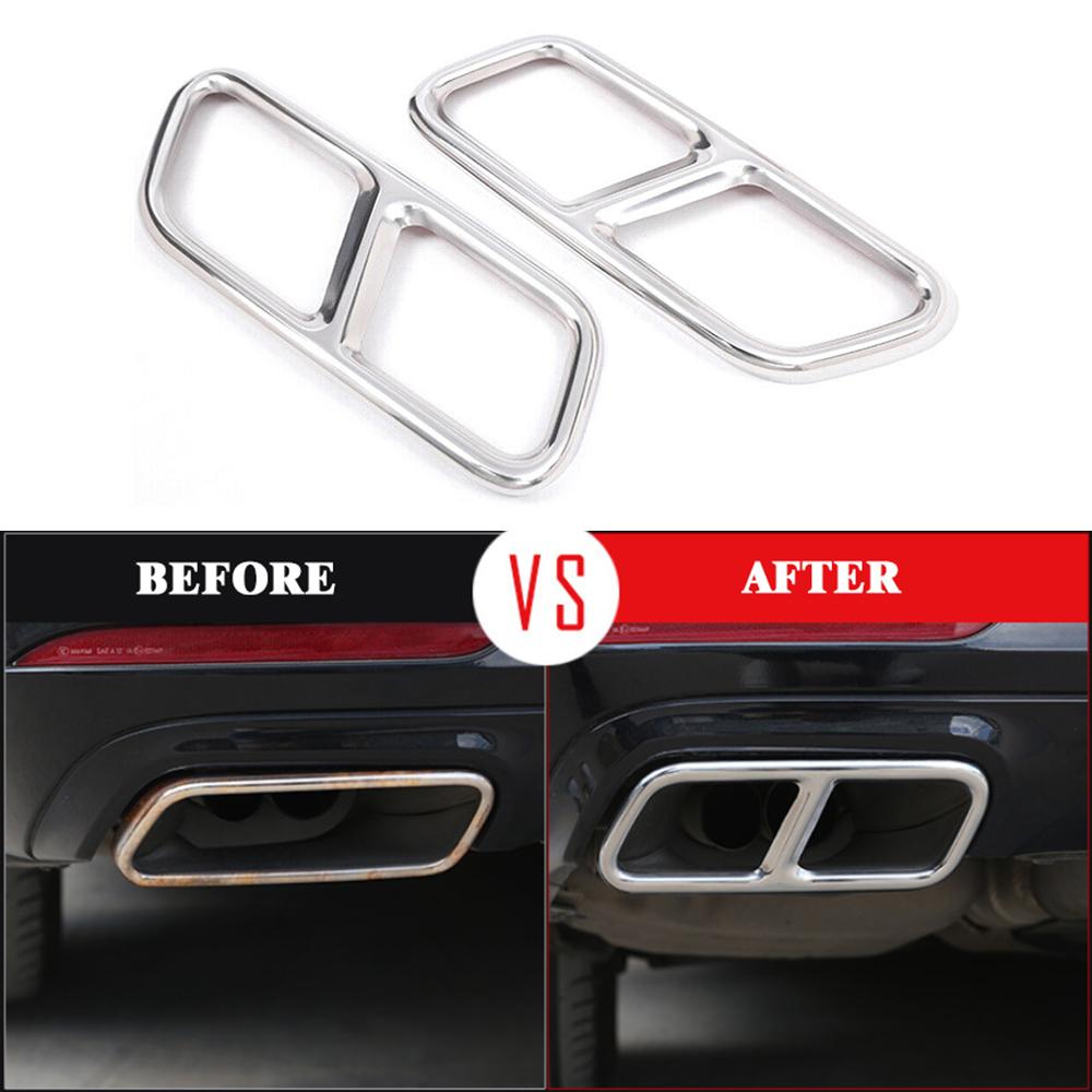 Black / Silver Rear Dual Exhaust Pipe Sticks Covers For Mercedes Benz S class W221 W222 C217 A217 S400L S450L S500L