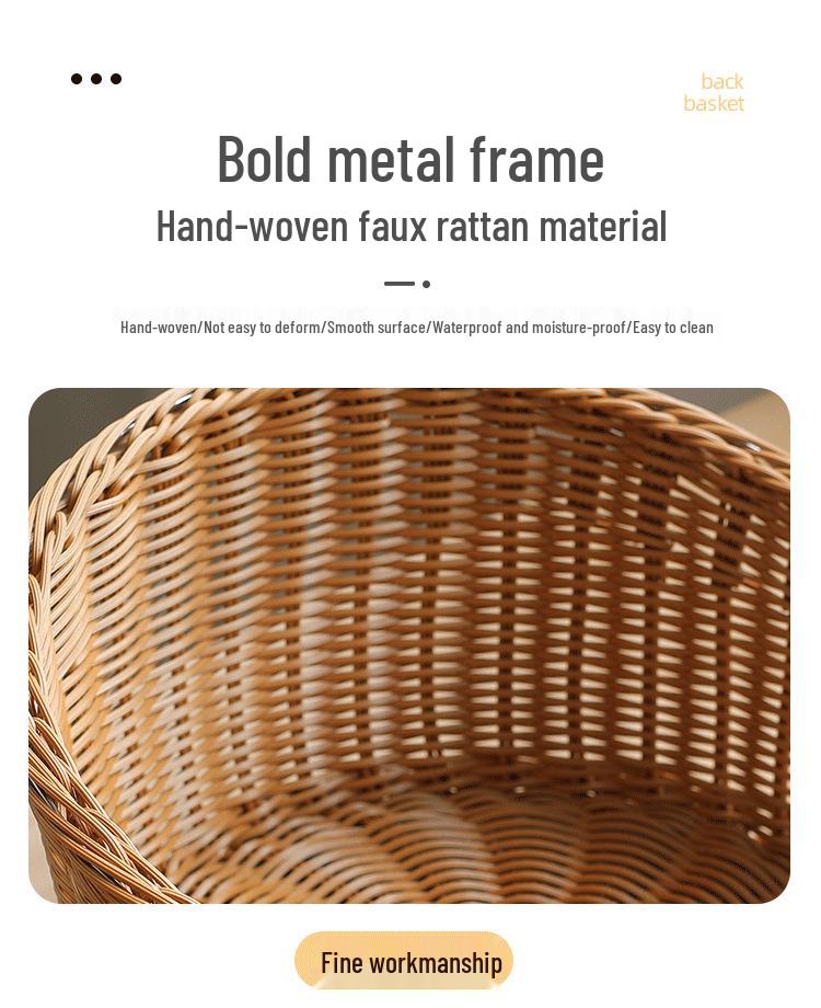 Rattan-Style Angled Bread, Fruit & Snack Display Basket