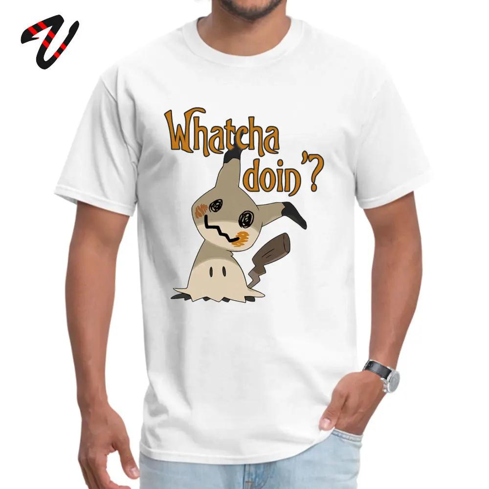 Slim Fit Men TShirt Whatcha doin Mimikyu Casual T Shirt Greyhound Short Sleeve Casual Tops Tees ONeck Wholesale Tshirt Funny