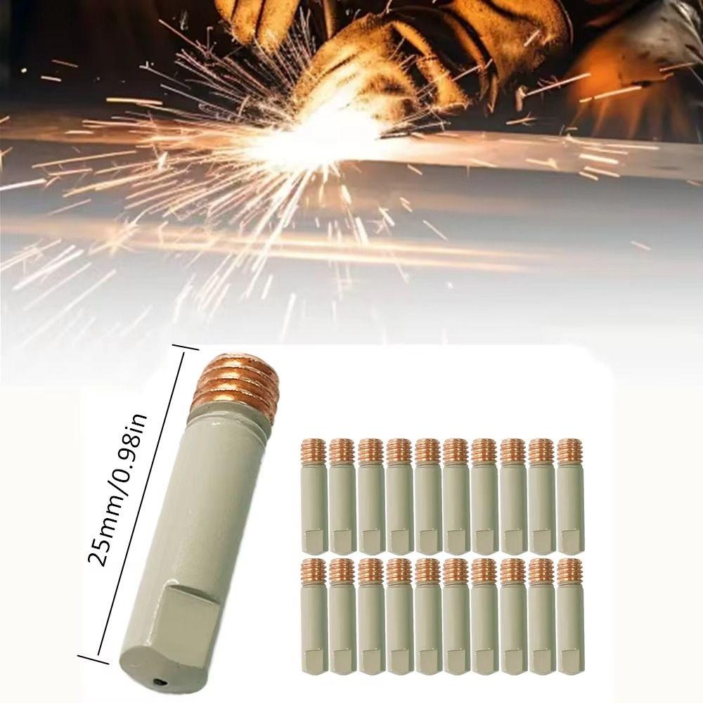5Pcs 25mm M6 Welding Contact Tips 0.8/1.0/1.2mm Welding Tool Parts MIG Nozzle Tip for MB-15AK 14AK