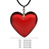 Crystal Glass Heart Necklace Fashion Pendant Necklace Colorful Jewelry Chrismas