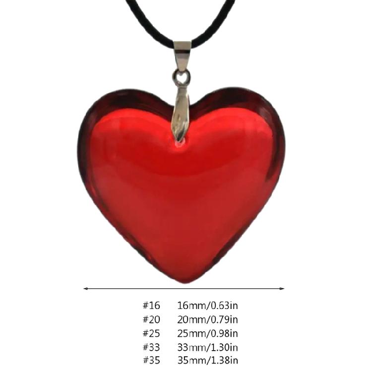 Crystal Glass Heart Necklace Fashion Pendant Necklace Colorful Jewelry Chrismas