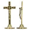 Catholic   Hand Made Zinc Alloy Metal Vertical Catholic Crucifix Wall   with Removable Base