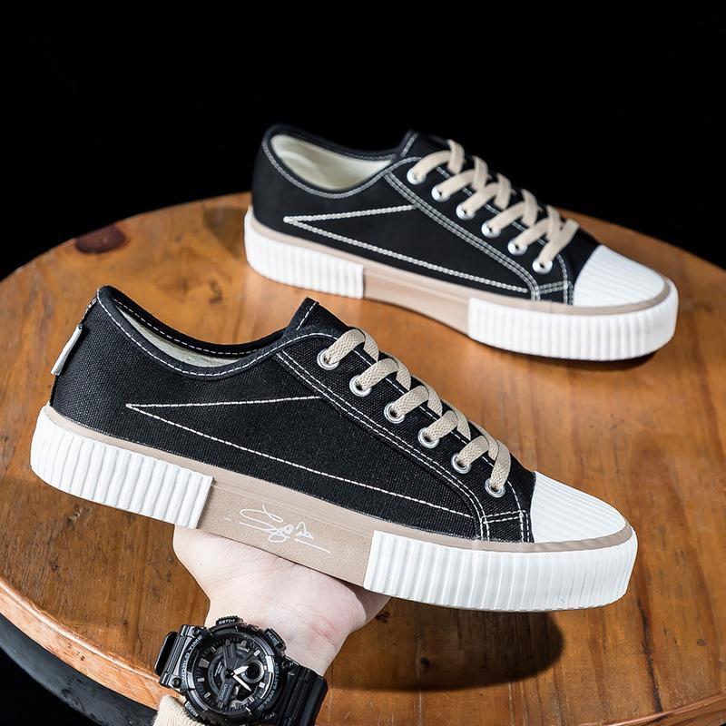 Men's canvas shoes spring low-top biscuit shoes men's cloth shoes breathable board shoes casual shoes