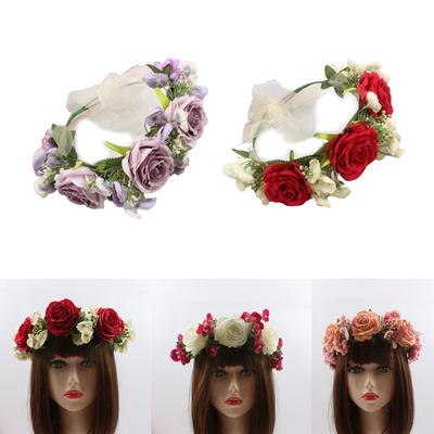 Bridal Flower Crowns For Wedding Floral Garland Crowns Hair Wreath Boho Flower Headbands Women Bridal Floral Headbands