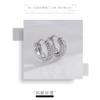 Neymar Style Full Diamond Zircon Geometric Hoop Earrings Unisex Fashion Jewelry