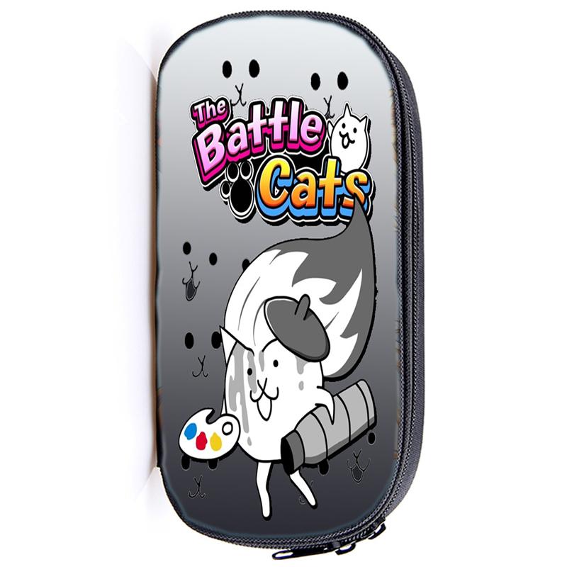 

Пенал с котами для хранения игр, сумка для ручек, сумка на молнии, портативная мини-мильная сумка для канцелярских принадлежностей, офисные школьные принадлежности 1