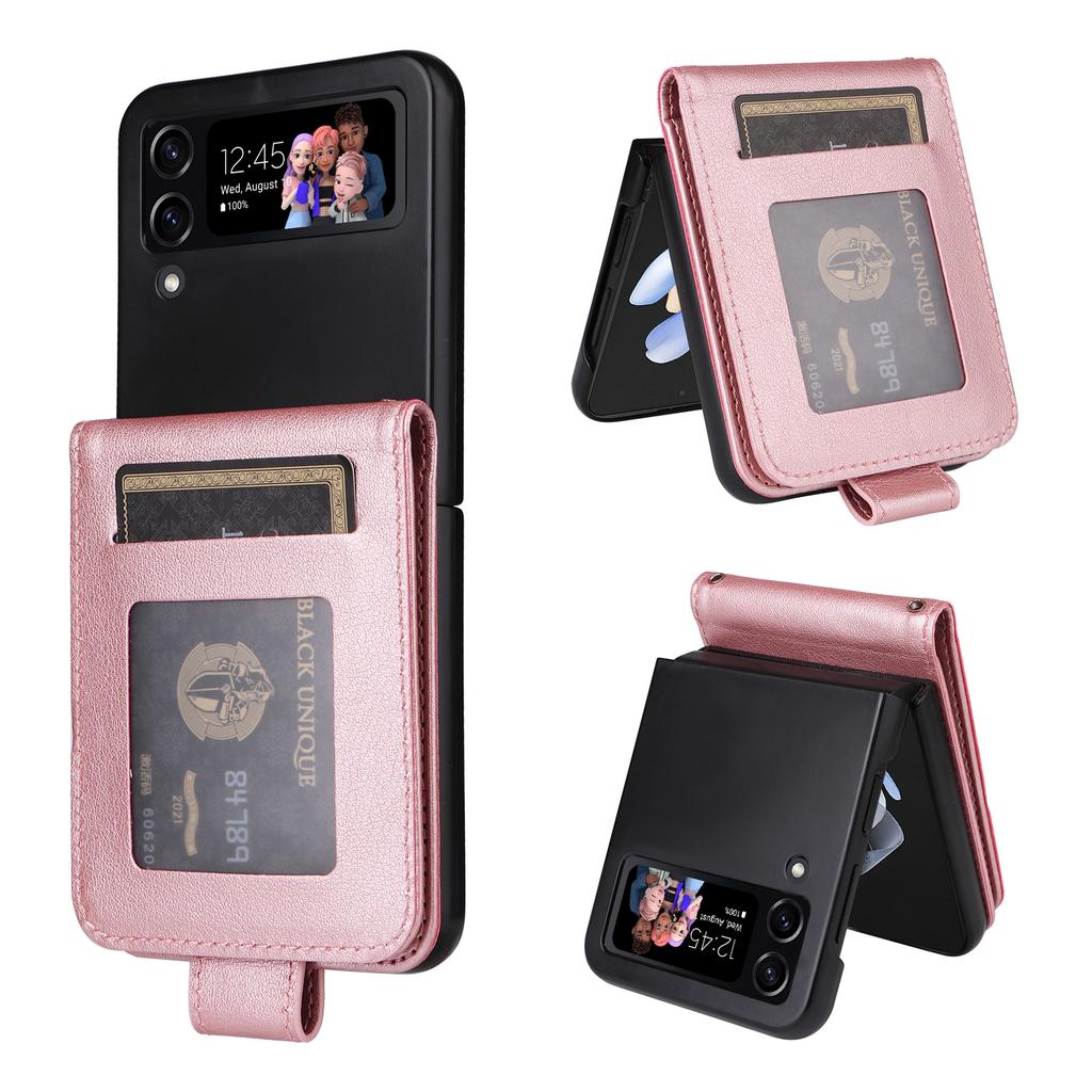 Para Samsung Galaxy Z Flip4 5G Capa com Slots para Cartão Capa de Telefone em Couro PU
