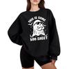 Damenmode Rundhals Langarm Kapuzenpullover Halloween Kleiner Aufdruck Kapuzenpullover