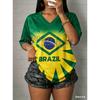 Brasil Flag Football Jersey Sports T-Shirts Brasil Flag Street Plus Size Soccer Jerseys Unisex Casual Graphic T Shirts