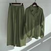 Completo estivo da donna in camicetta e pantaloni casual a due pezzi