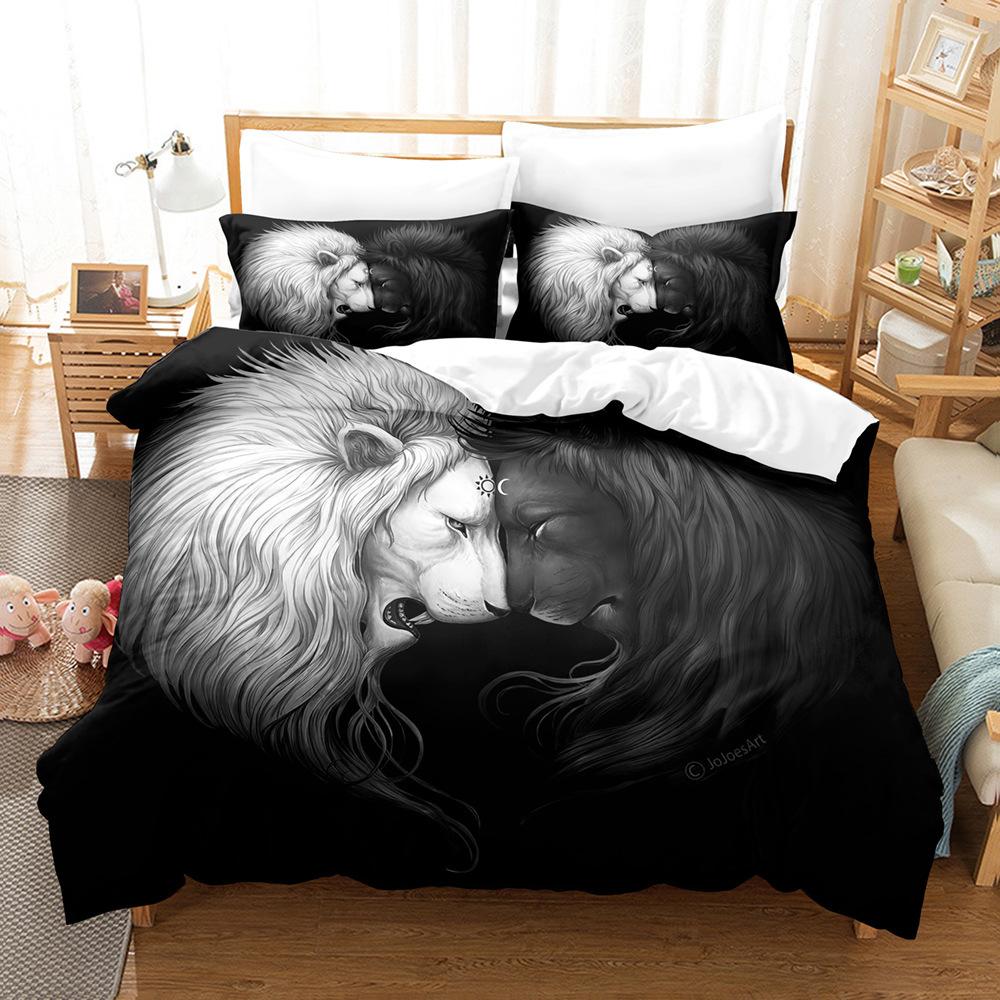 Lion Pattern 3D Three-Piece Set, Digital Printing Three-Piece Set