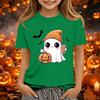 Kids Halloween Printed Round Neck Short Sleeve T-Shirt Casual Loose Fit
