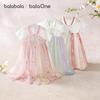 Balabala Girls' Embroidered Traditional Hanfu-Style Summer Dress