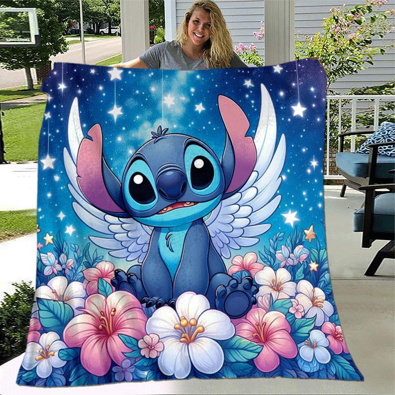 1pc Stitch Printing Blanket - Soft, All-Season Throw for Living Room, Bedroom,Travel