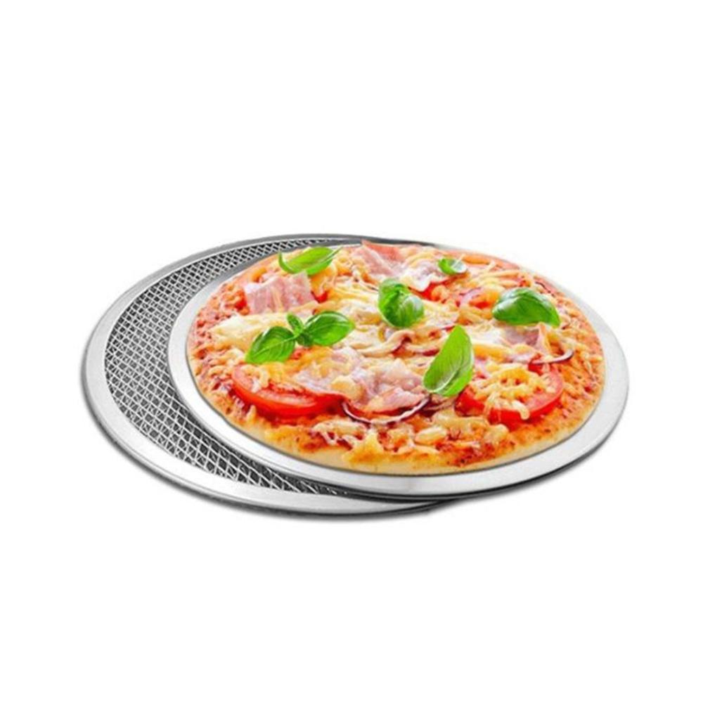 6-12 in 1 pcs Aluminium Mesh Bakeware Flat Pizza Tools Pizza Screen Kitchen Gadget Baking Tray Net