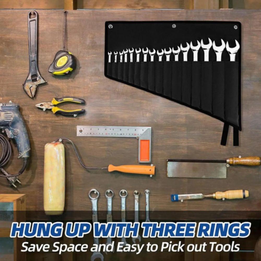 Elastic Straps Wrench Roll Organizer Water Proof Oxford Cloth Wrench Pouch  Hand Tool Storage