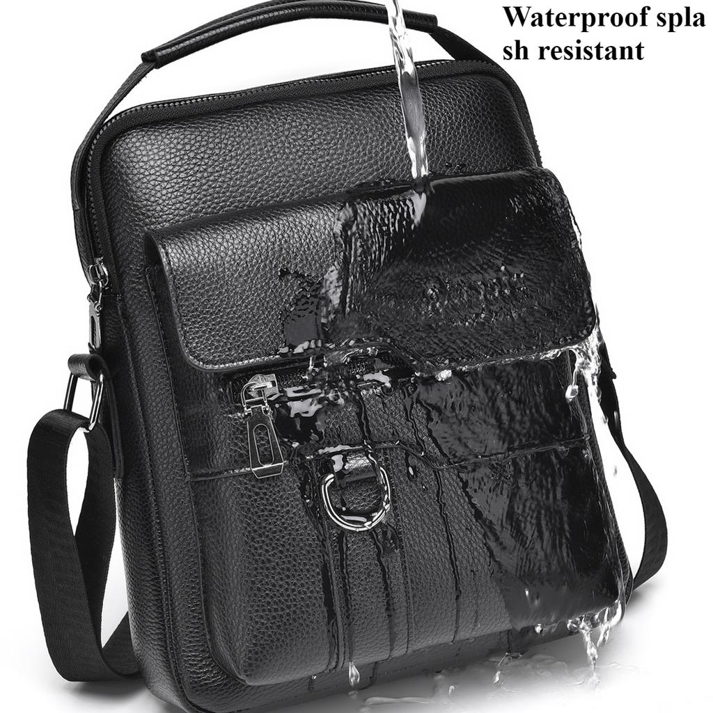 Men's Business Commuter Crossbody Bag - Water-resistant Large Capacity Durable Leather Shoulder Bag with Premium Design for Office & Travel