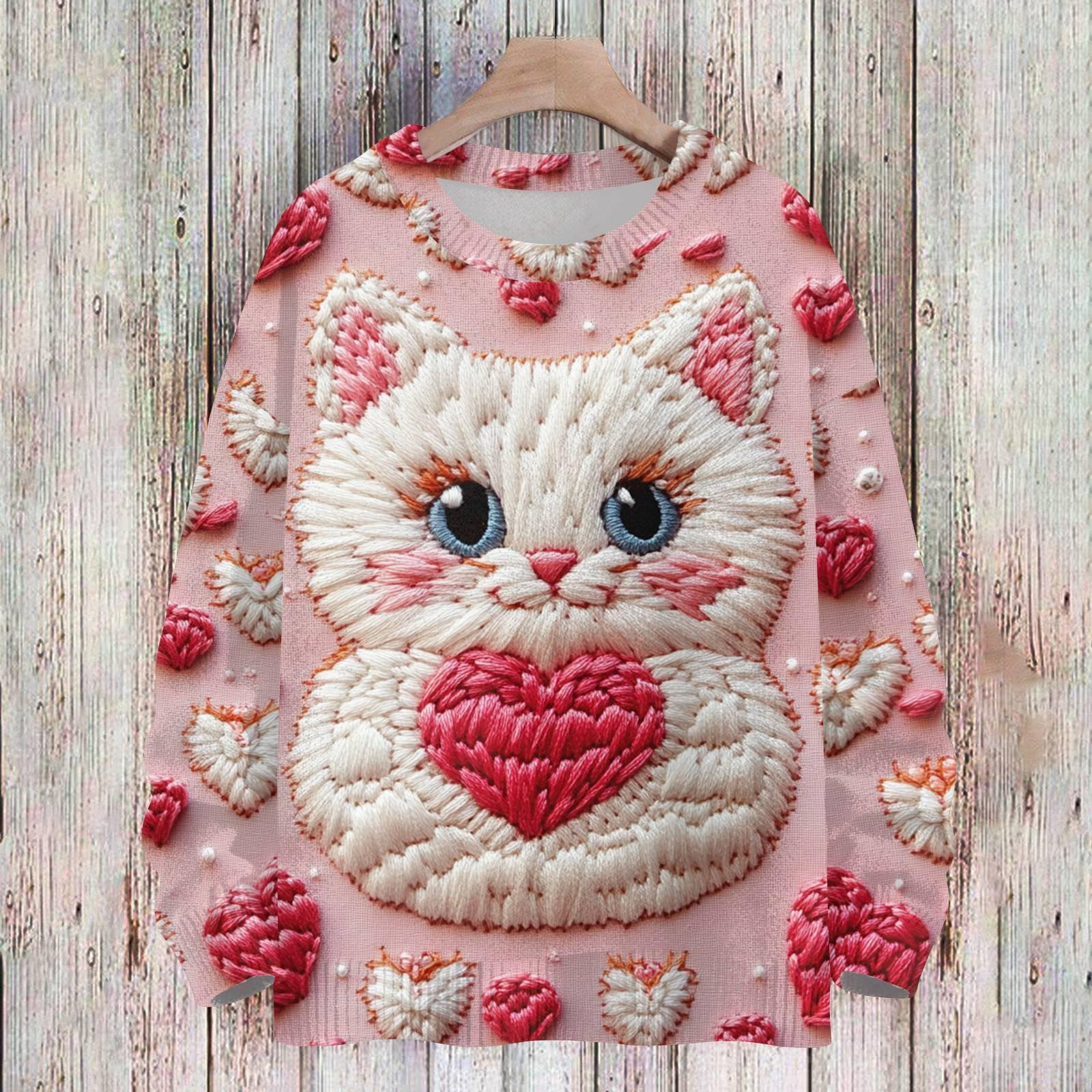 

Свитшоты ко Дню святого Валентина для детей, вязаные свитера для мальчиков и девочек, симпатичные рубашки, осенние свитера с круглым вырезом, топы 120