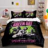 Green Day 99 Revolutions Print Bedding Duvet Cover Set Duvet Cover Pillowcases (1*Duvet Cover 2*Pillowcases, Without Duvet Insert)