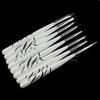 Zebra Stripe 8-Piece Nail Art Brush Set - Painting, Liner, Carving, and Dotting Tools