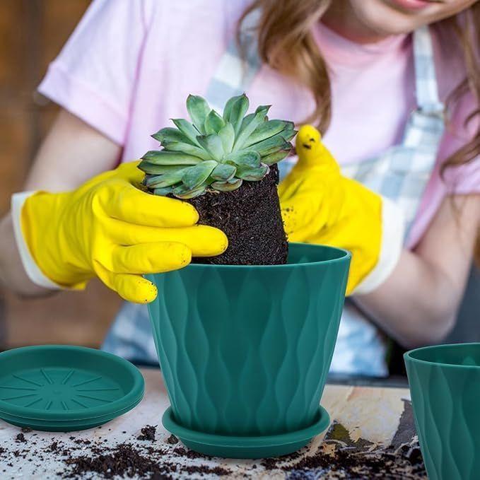 6.3 Inch Flower Pots for Home Decoration, Indoor Plant Pots, Gardening Pots for Plants, Plastic Flower Pots for Garden Plants