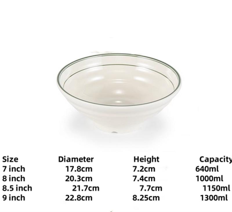 Melamine Noodle Bowl Household Plastic Tableware Restaurant big round Ramen Salad Bowl Thickened Not Easily Broken Soup Bowls