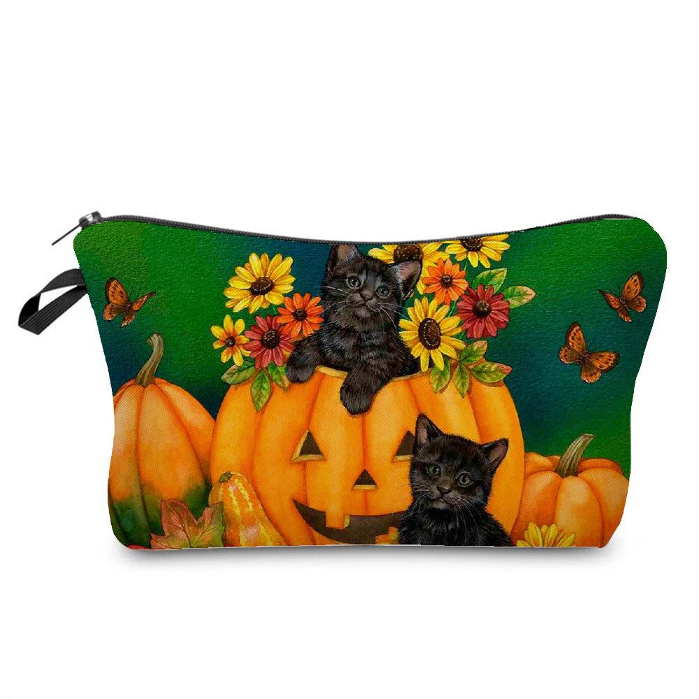 Women Cat Print Cosmetic Bag Toiletries Organize Travel Storage Case  6429