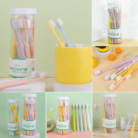 10Pcs Toothbrush Ergonomic Handle Anti-Slip Large Thick Grip Thin 0.01mm Bristles Deep Clean Sensitive Gums Toothbrush