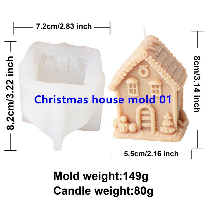 3D Christmas House Candle Silicone Mold DIY Creative Cabin Baker Igloo Mold Christmas Crafts Home Christmas Decor Gift Tool