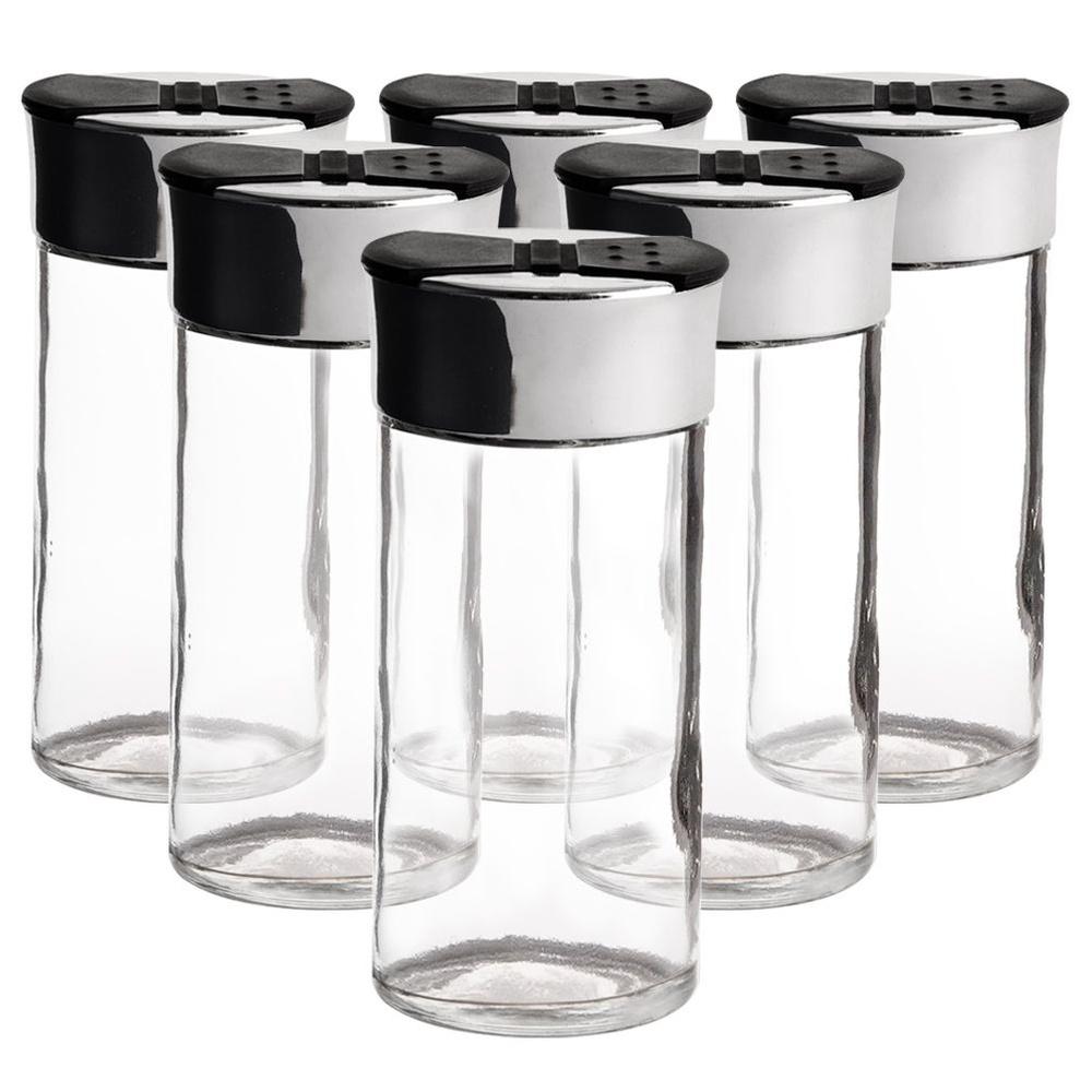 Spice container with strainer, glass, 100 ml, 6 pcs.