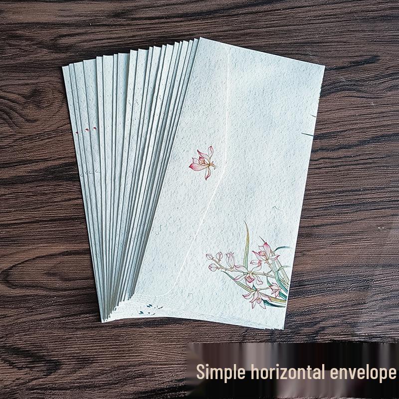 A5/A4 Elegant Zen Floral Double-Sided Full-Color Letter Paper, Hand-Painted Retro Style