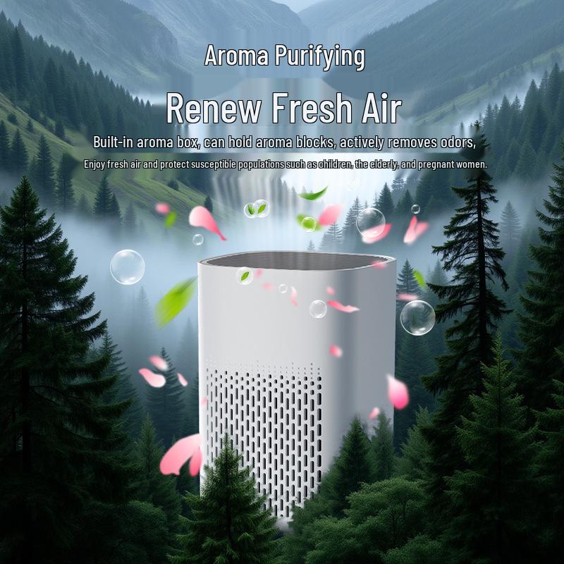 Air Purifier for Home and Office - Removes Formaldehyde, Odors, and Smoke; Ideal for Bedroom and Desktop Use.