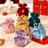 Traditional Flannel Gift Bag Chinese Wedding Gift Bag Creative Drawstring Candy Bag Guests