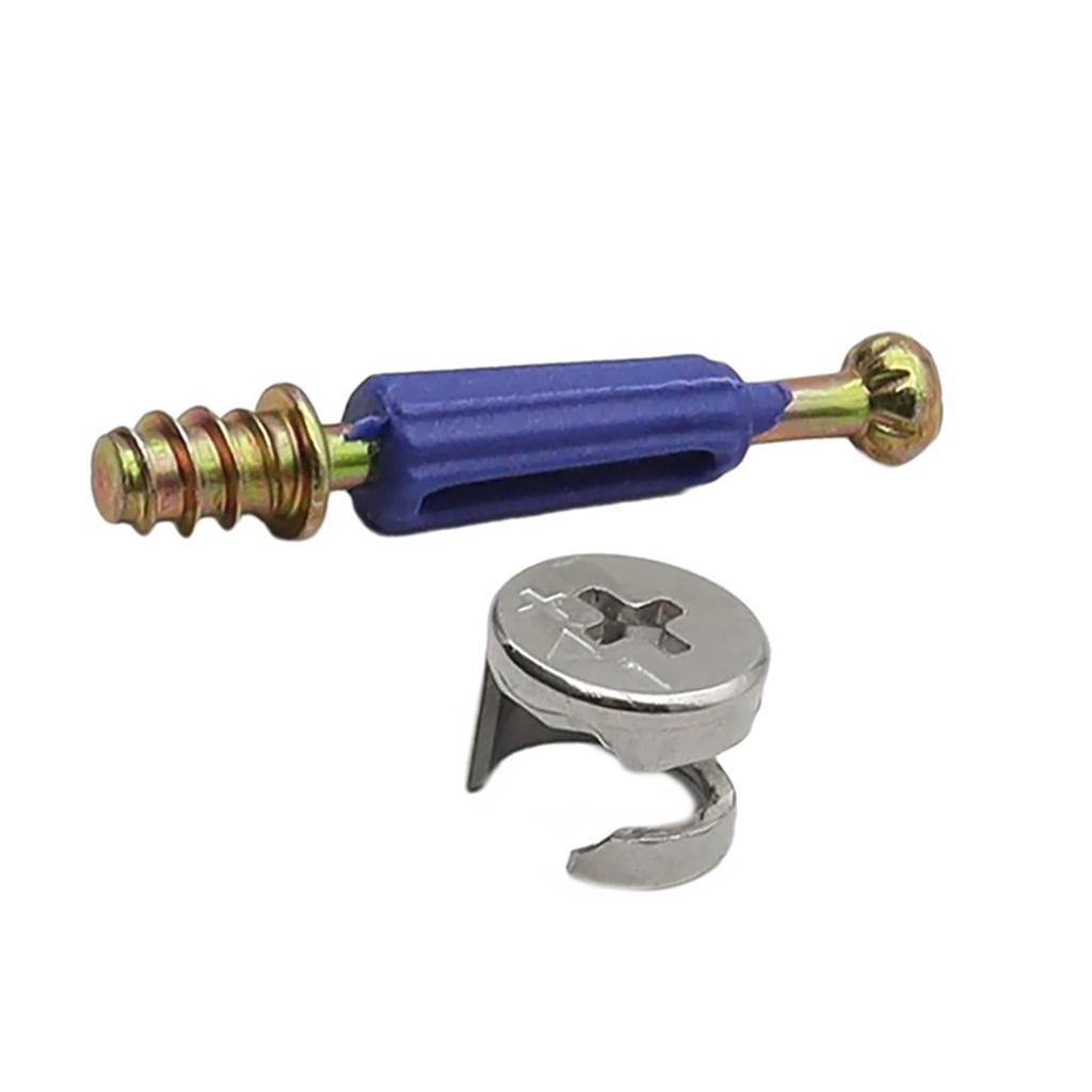 100Pcs Eccentric Wheel Cabinet Lock Nut With Screws for Secure Furniture Assembly Portable for Cabinets and Dressers