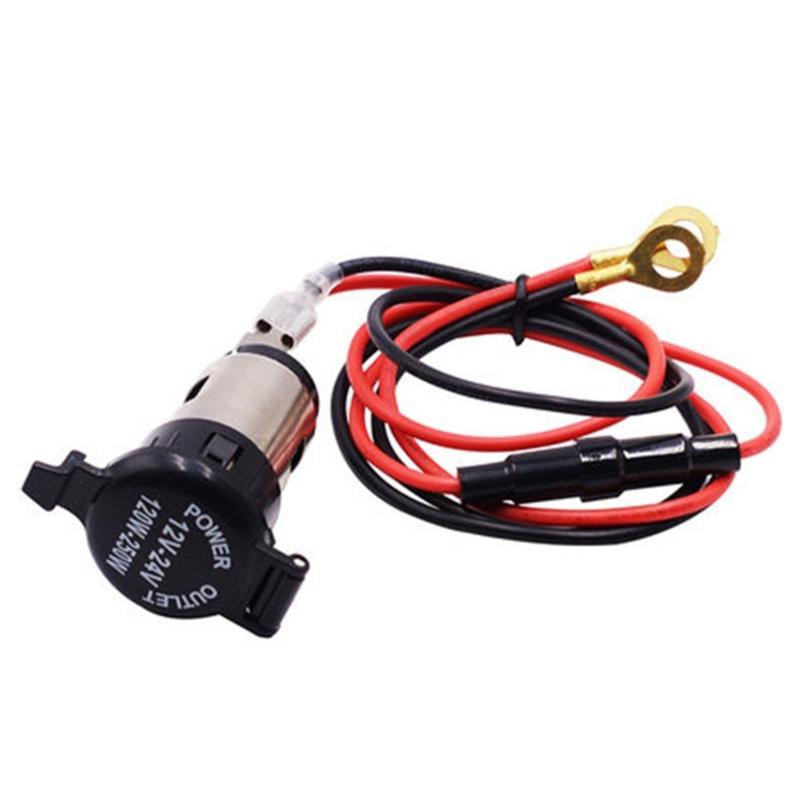 Replacement 12V-24V Power Outlet Socket Cigarette Socket Outlet with Waterproof Cover Auto Accessories