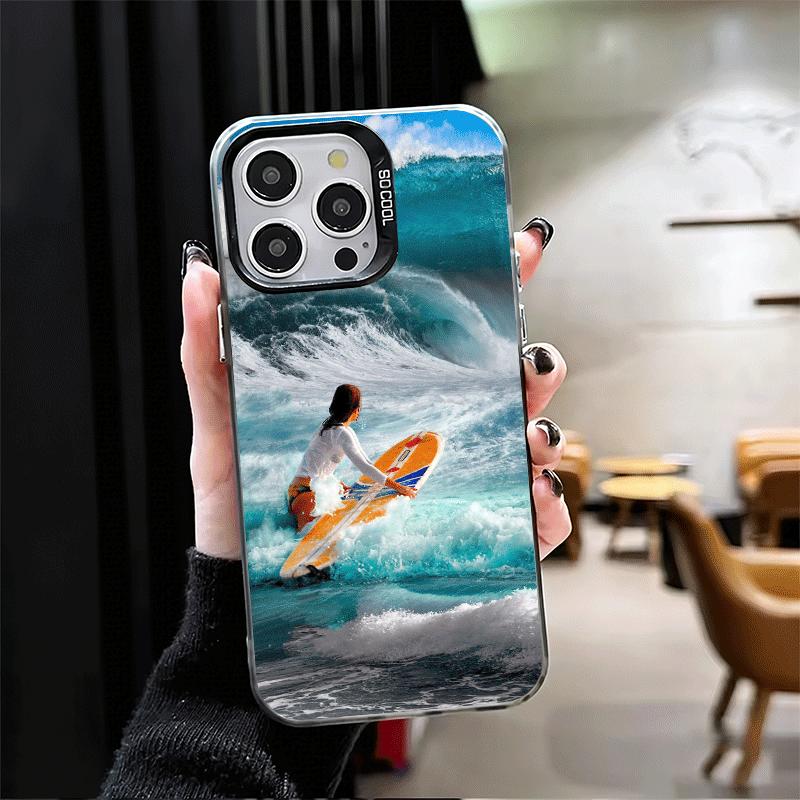 Surfboard Surfing Surf Summer Soft Phone Case for iPhone 15 16 17 Pro Max 17Air 16E 14 Plus 13 12 Mini Shockproof Cover Back She
