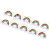 10 Stück Bunte Stoffflicken Regenbogenmuster Aufbügelflicken Aufnäher Kleidung Dekoration