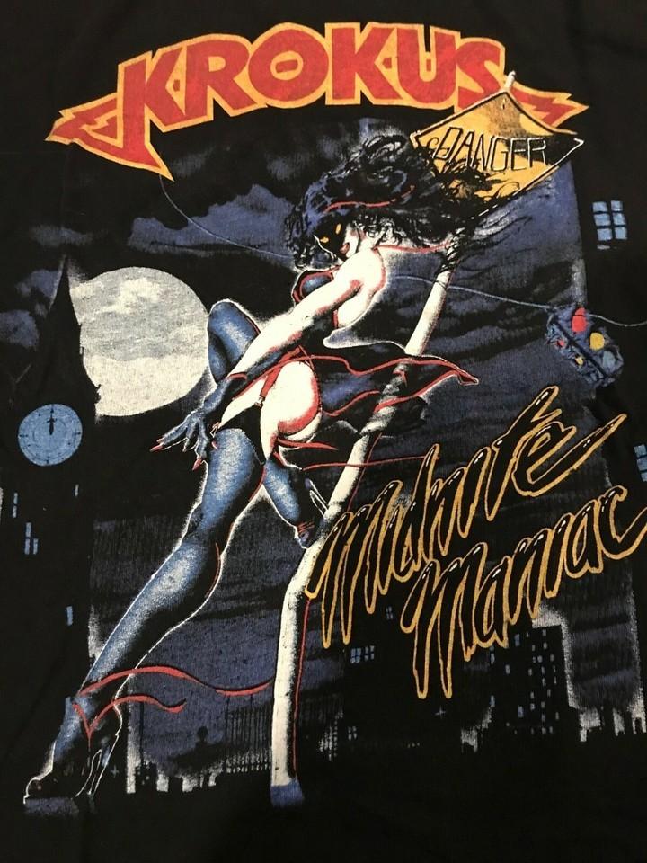 Krokus Band Midnite Maniac Tour Black Shirt Unisex S-5XL E1792 Unisex T-Shirt L
