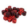 48 PZ Dadi a 6 Facce Nero e Rosso Plastica Impermeabile Set Dadi Gioco da Tavolo per Feste Bar Club