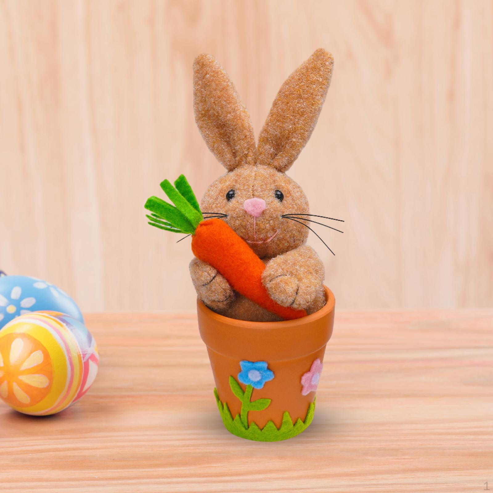 

Пасхальный кролик, украшение, скульптура животного, декоративный цветочный горшок, фигурка кролика, подарок для стола