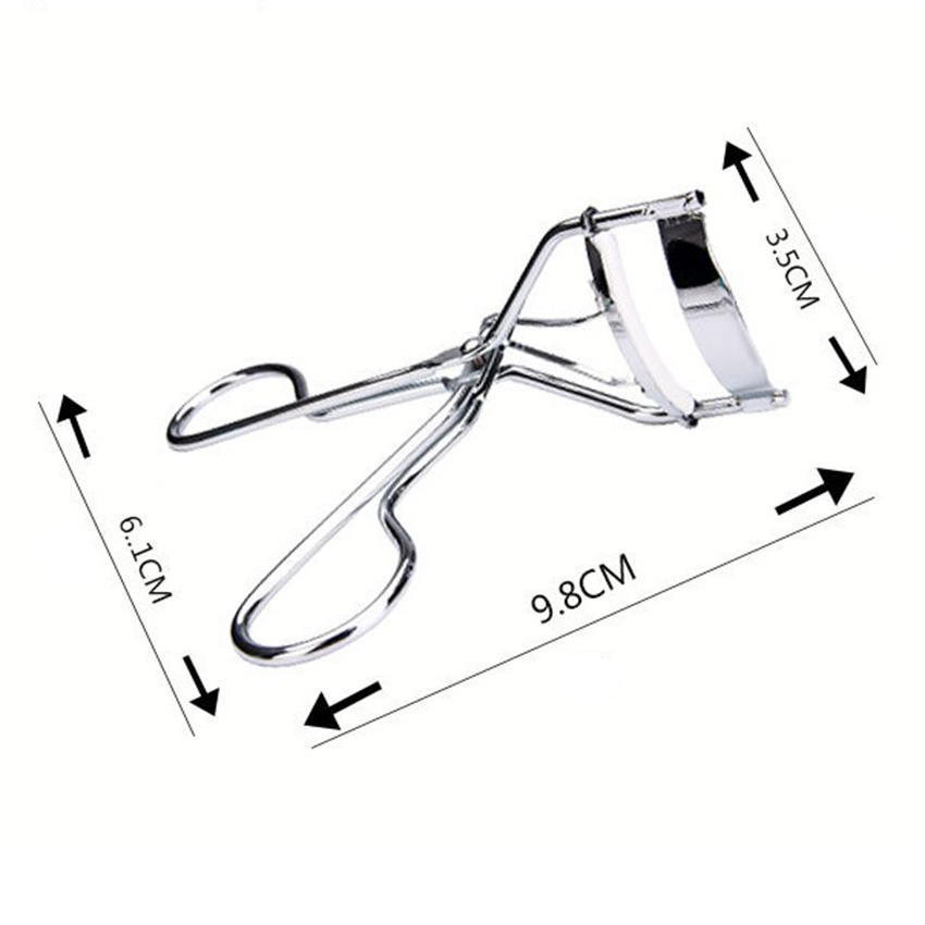 New Silver White Color Professional Portable 1pcs Woman Eyelashes Curler Clip with Handle Eyelash Cu