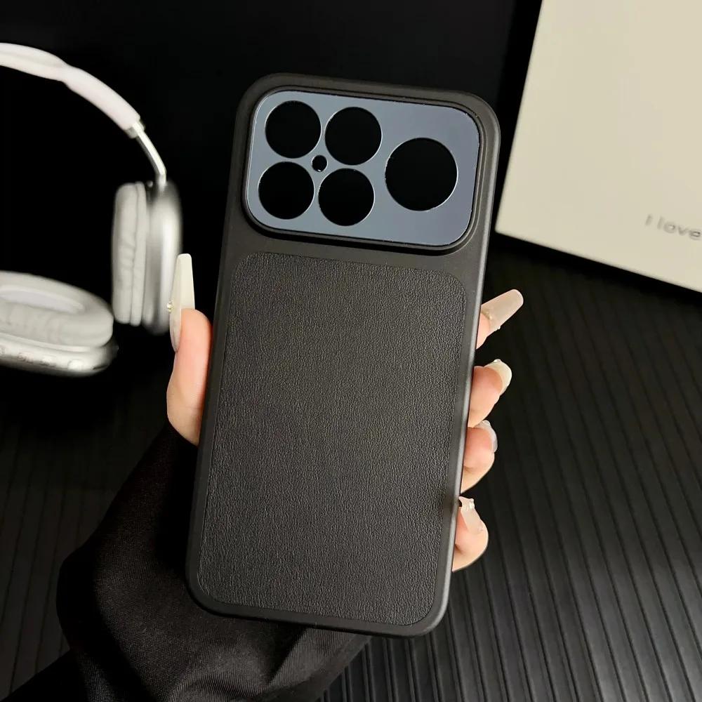 

Мінімалістичний чохол-шкіра з веганської шкіри Sle з вбудованим магнітним кріпленням для телефону для Xiaomi POCO F8 Pro F8 Ultra, бездротова зарядка, протиударний чохол POCO F8 ULTRA чорний