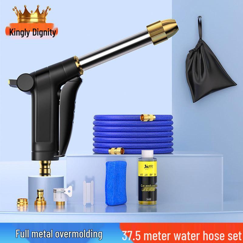 High-Pressure Telescopic Car Wash Water Gun with Soft Hose Nozzle