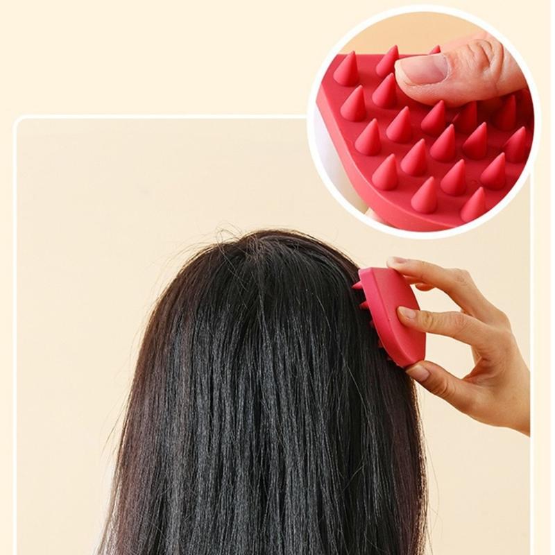Silicone Shampoo Brush Scalp Massage Brush Wet and Dry Hair Washing Brush Water Droplets Shaped Shampoo Comb for Daily