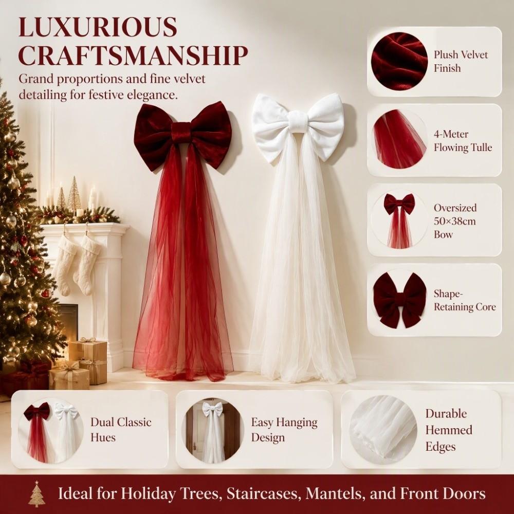 Lange Schleifen Weihnachtsbaumschmuck Große Weihnachtskränze Schleifenstil Weihnachtsbaumschleife Baumdekoration