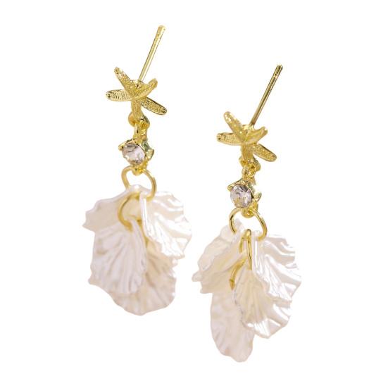 

1 Pair Women Drop Earrings French Style Starfish Decor Shell Petal Charm Stud Earrings Summer Vacation Earrings Jewelry Gift золотистий