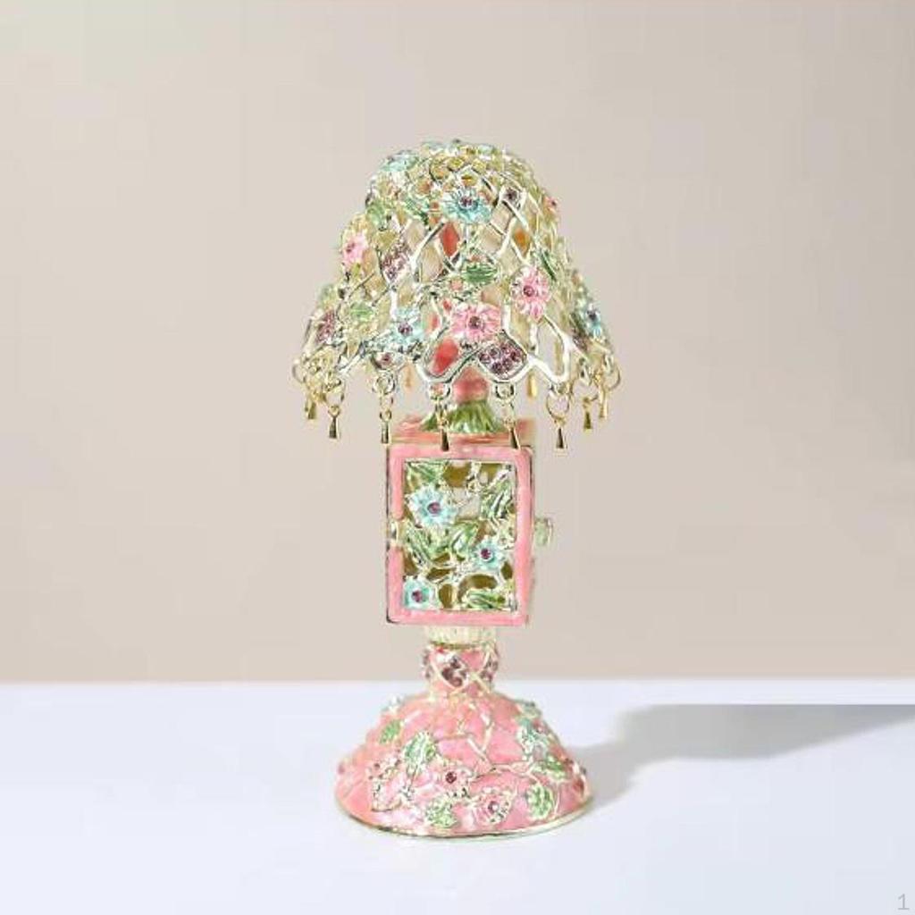 Enamel Jewelry Box Organizer Earrings Display Handmade Ornament Table Lamp Shape Keepsake for
