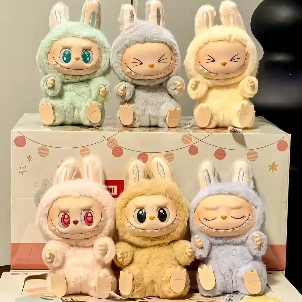 High Quality Cute Labubu The Monsters Box Toys Cardiac Macarone Kawai Guess Bag Figure Model Bag Gift