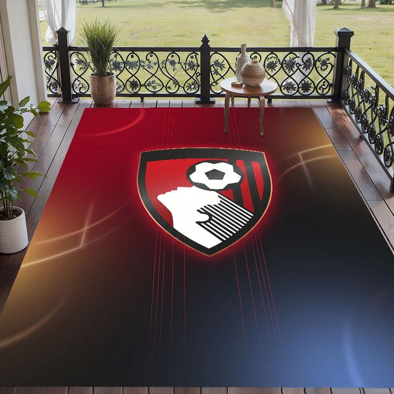 Soft Floor Carpet Bournemouth Football Pattern Area Rug Decorative Mat For Home Room Decoration